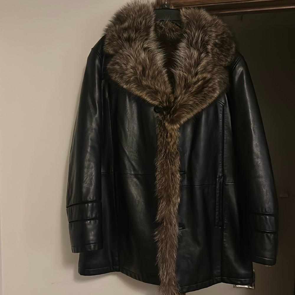Means xxl faux fur coat